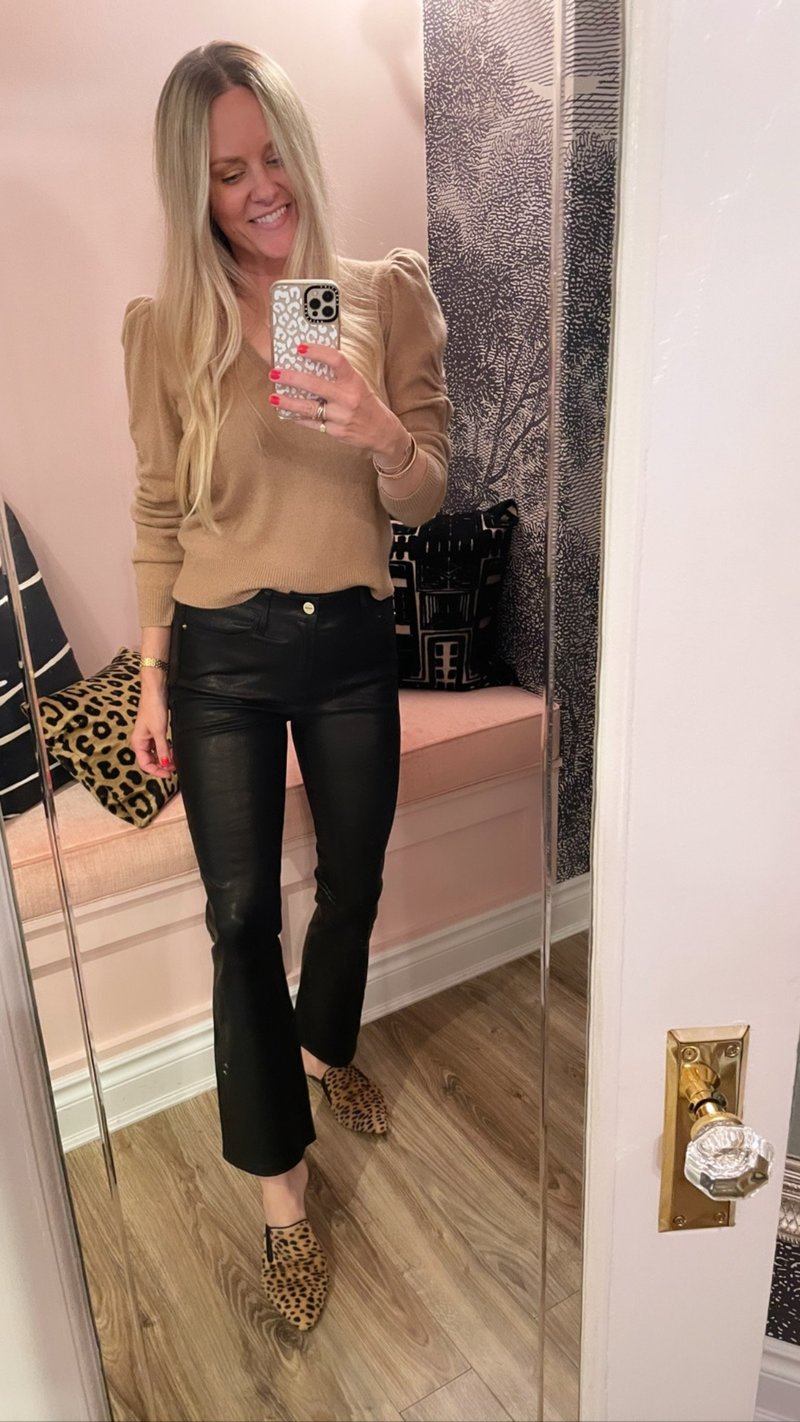 Frame Le Crop Mini Boot Leather Pants Frame Le Crop Mini Boot