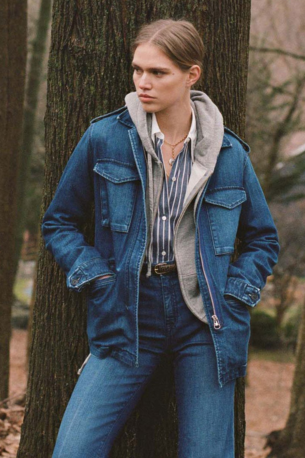 Nili Lotan Denim Wren Jacket - Deep Blue Wash | Garmentory