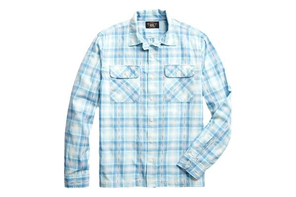 Rrl plaid twill camp shirt Clearance
