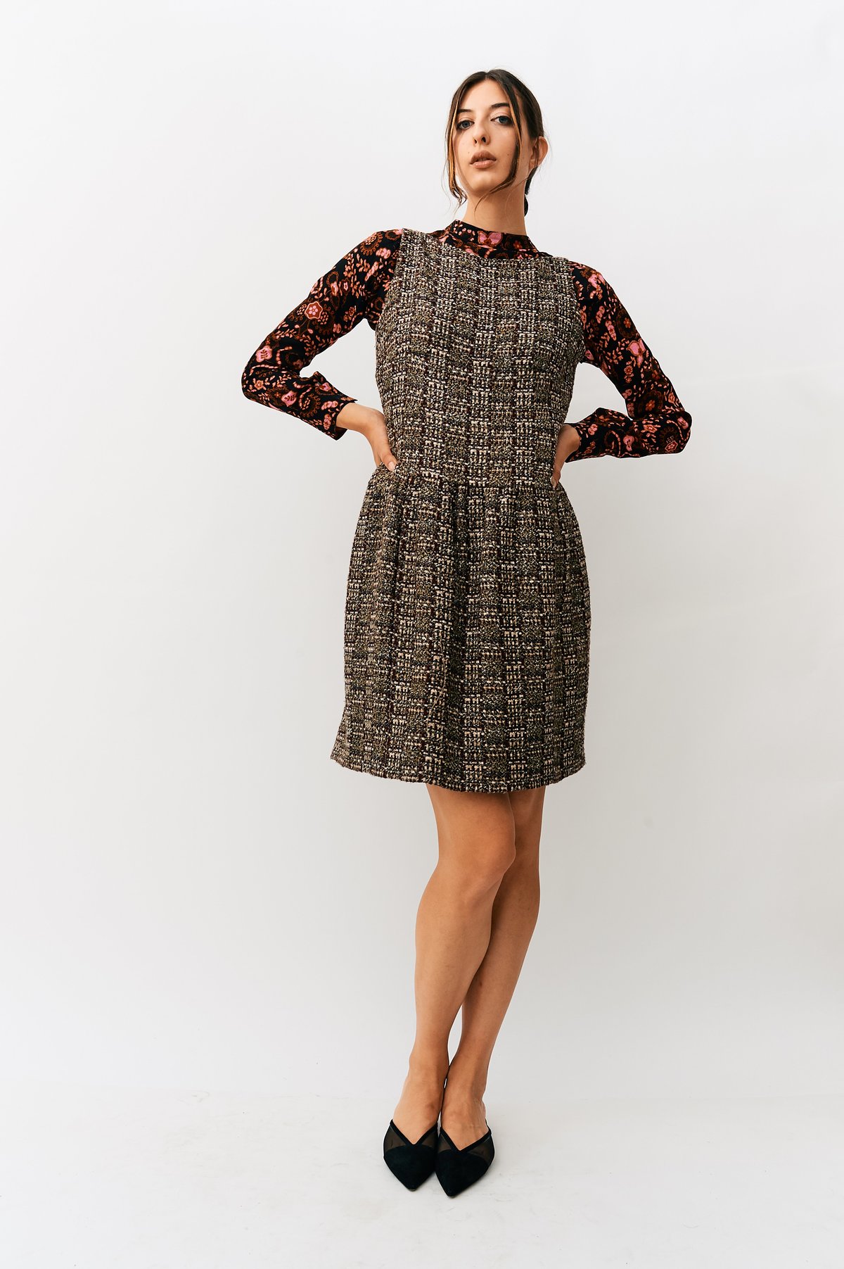 chanel brown dress Brown Polka Dot Maxi Dress Halter Neck