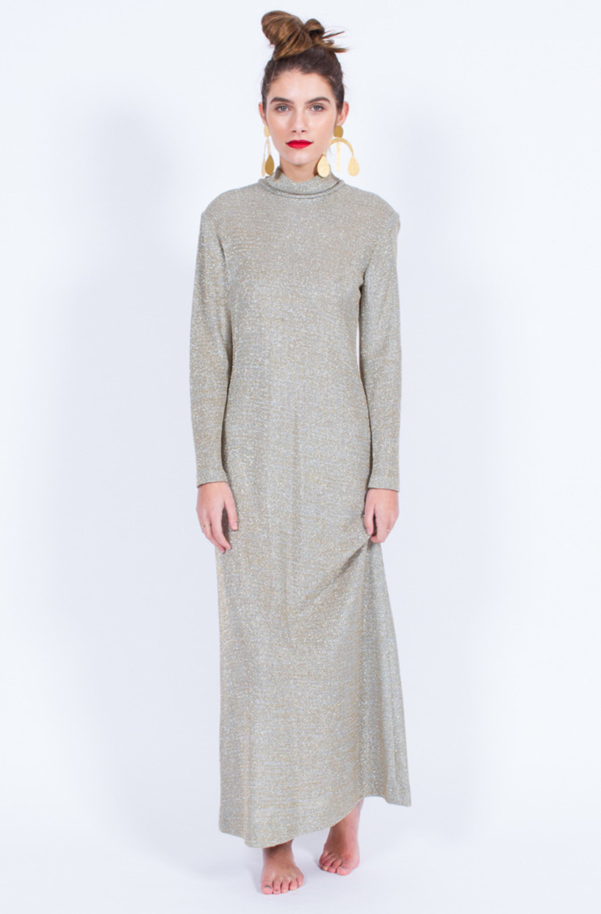 70s glitter dress Vintage 1950s GENE SHELLY Sequin Knit Dress main image 0