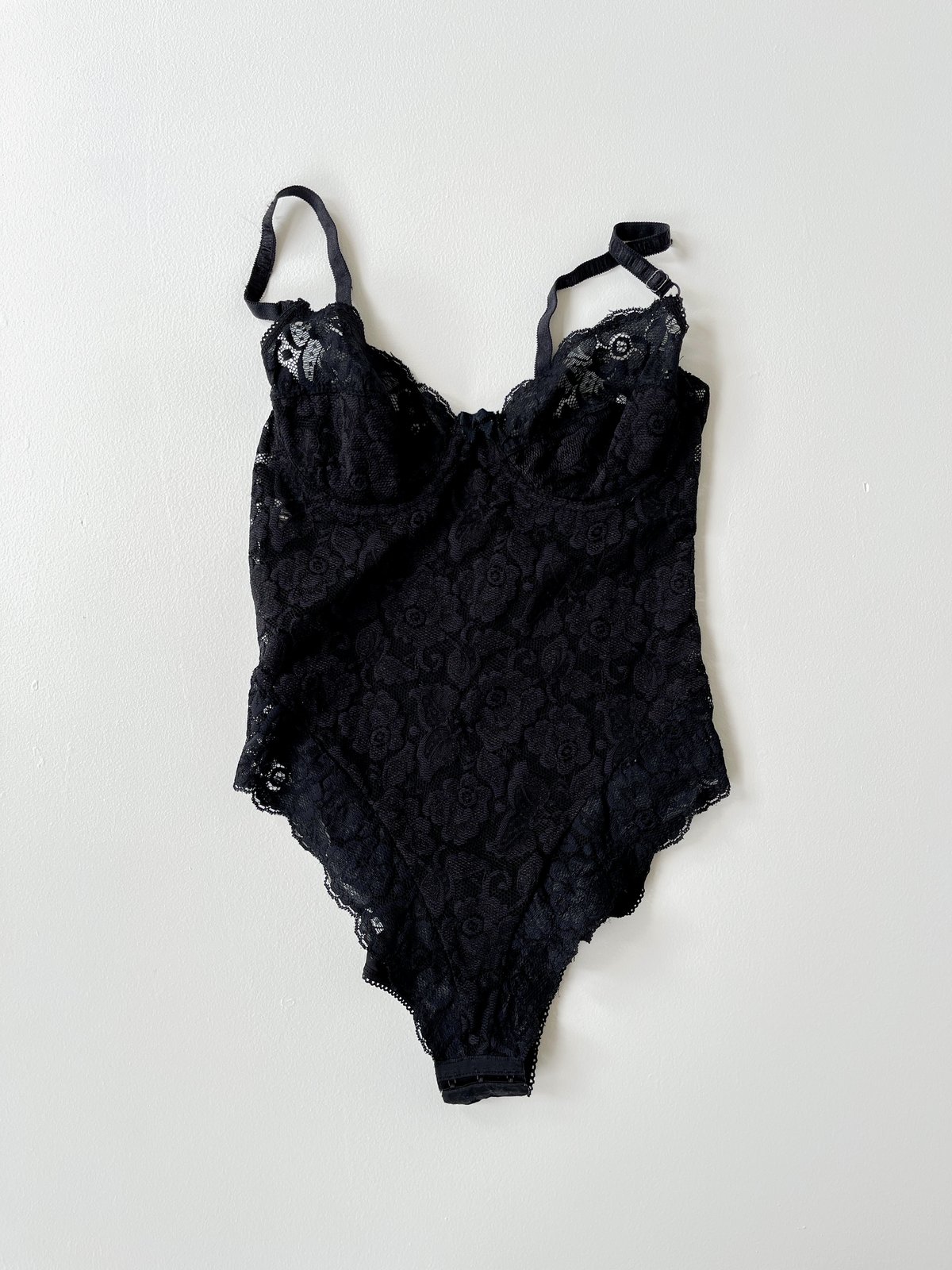 Vintage Lace Bodysuit Black Garmentory