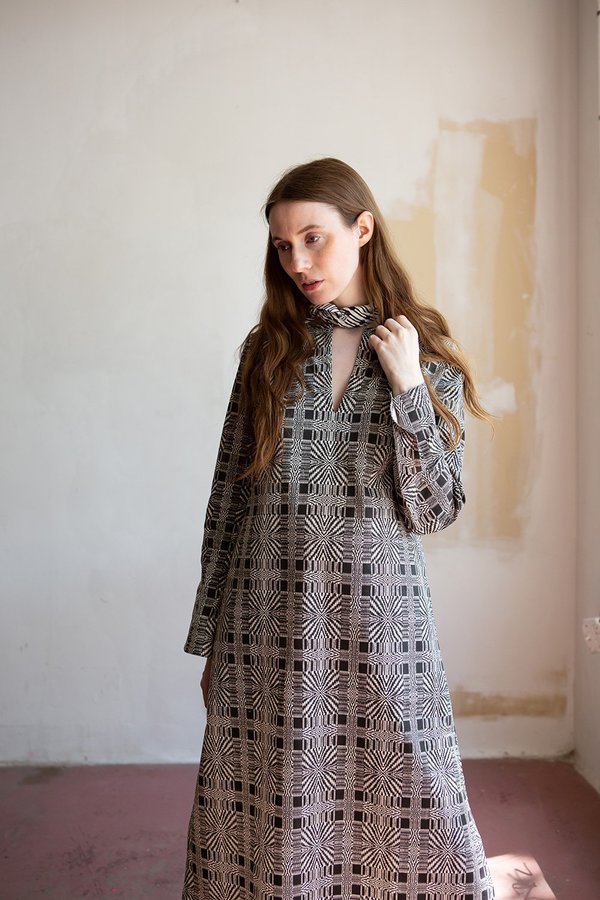 Erica Tanov Edgar Allan Poe Nava Dress - Natural/Black Erica Tanov Edgar Allan Poe Nava Dress - Natural/Black