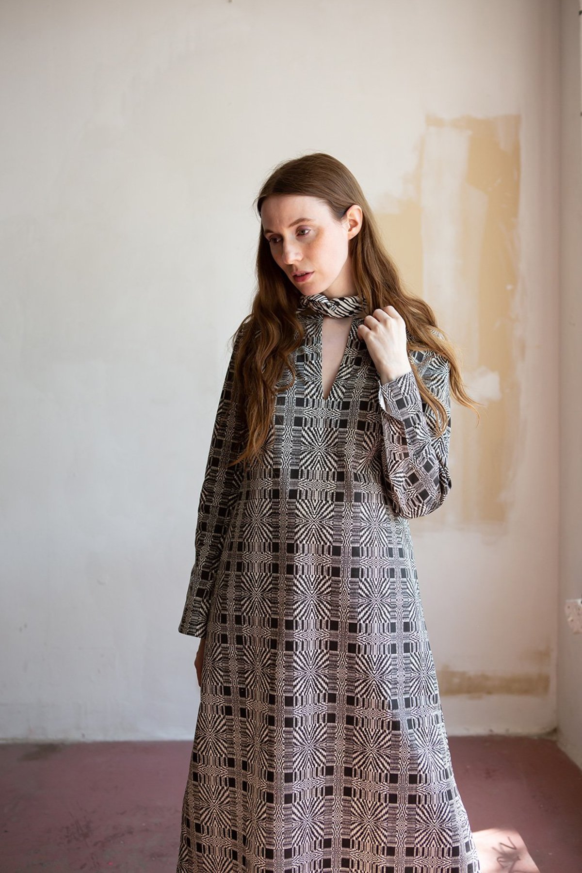 Erica Tanov Edgar Allan Poe Nava Dress - Natural/Black - Image 1 of 8