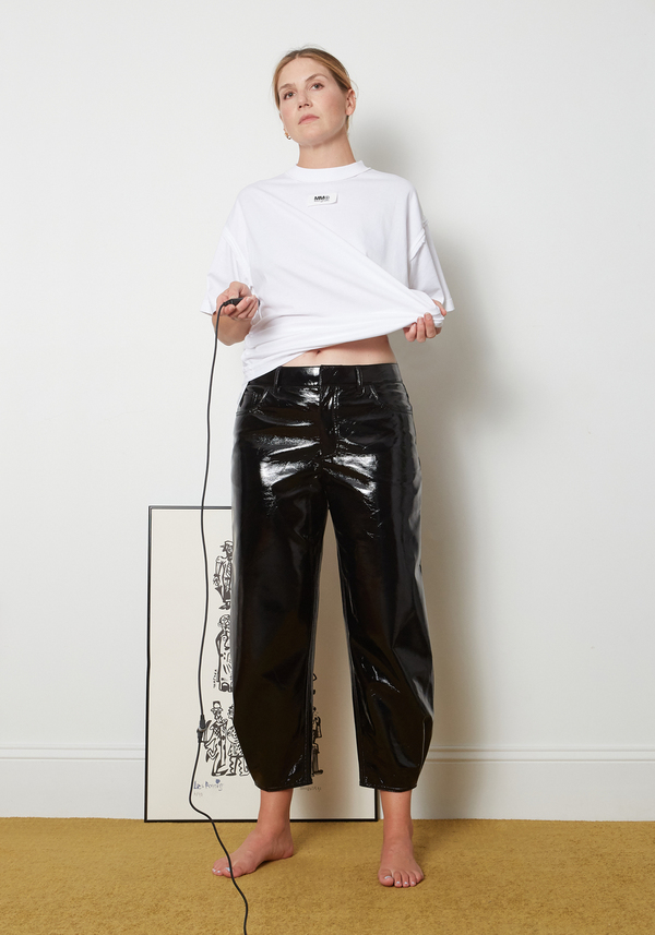 Tibi Faux Patent Leather Sculpted 