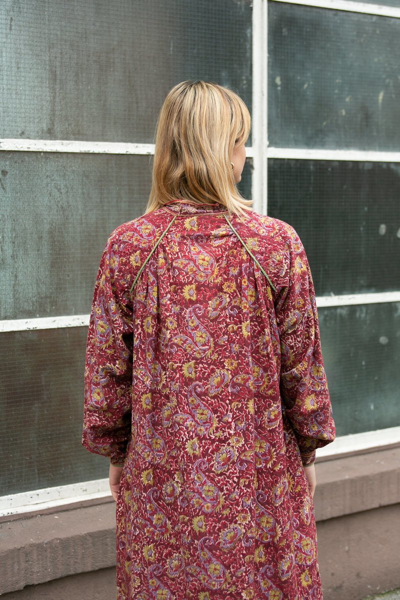 VINTAGE WOLF & GYPSY VINTAGE Cotton Anokhi Dress - Brown | Garmentory