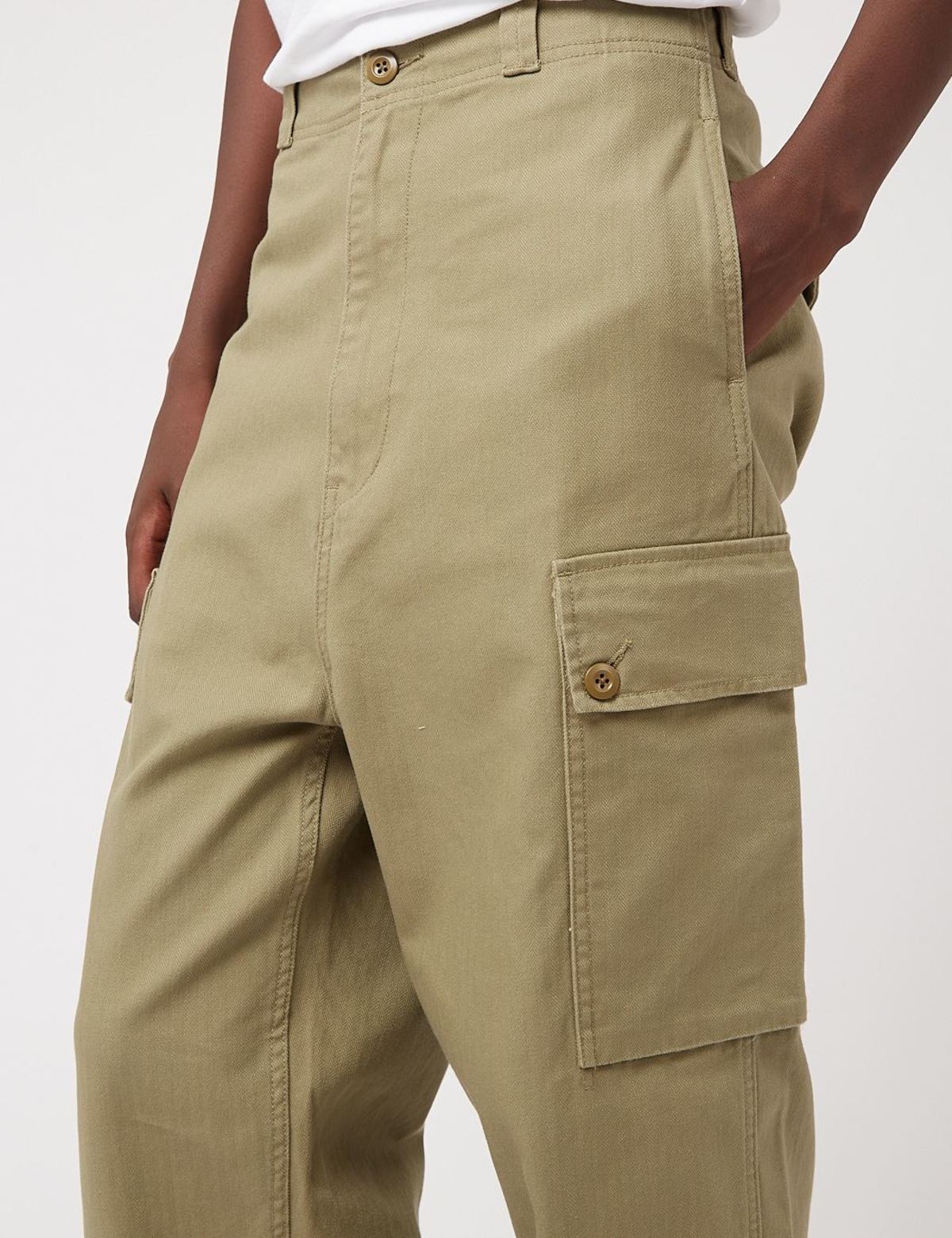 Nigel Cabourn Dutch Pant Herringbone - US Green | Garmentory
