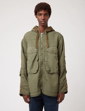 Nigel Cabourn Quilted Parka Jacket - Army Green | Garmentory