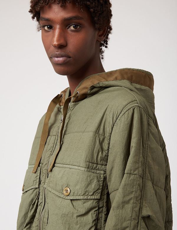 Nigel Cabourn Quilted Parka Jacket - Army Green | Garmentory