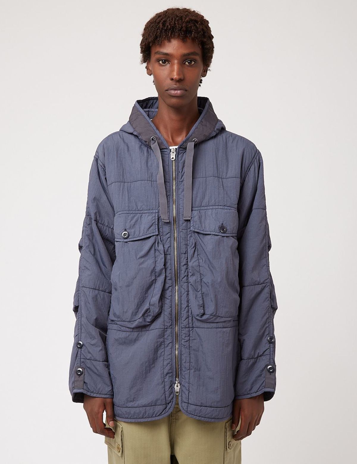 Nigel Cabourn Quilted Parka Jacket - Navy Blue | Garmentory