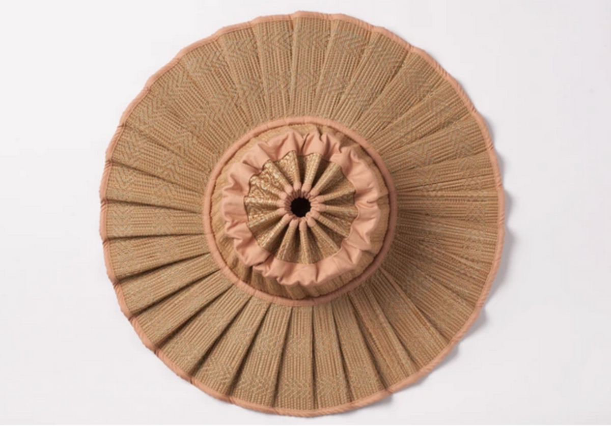 Lorna Murray Pleated Sun Hat - Natural/Pink - Image 1 of 2