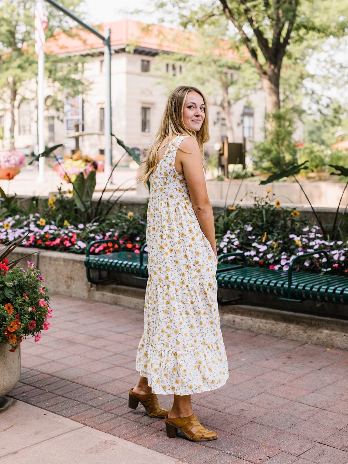 Hayden LA Crossback Floral Dress - Yellow - Image 2 of 4
