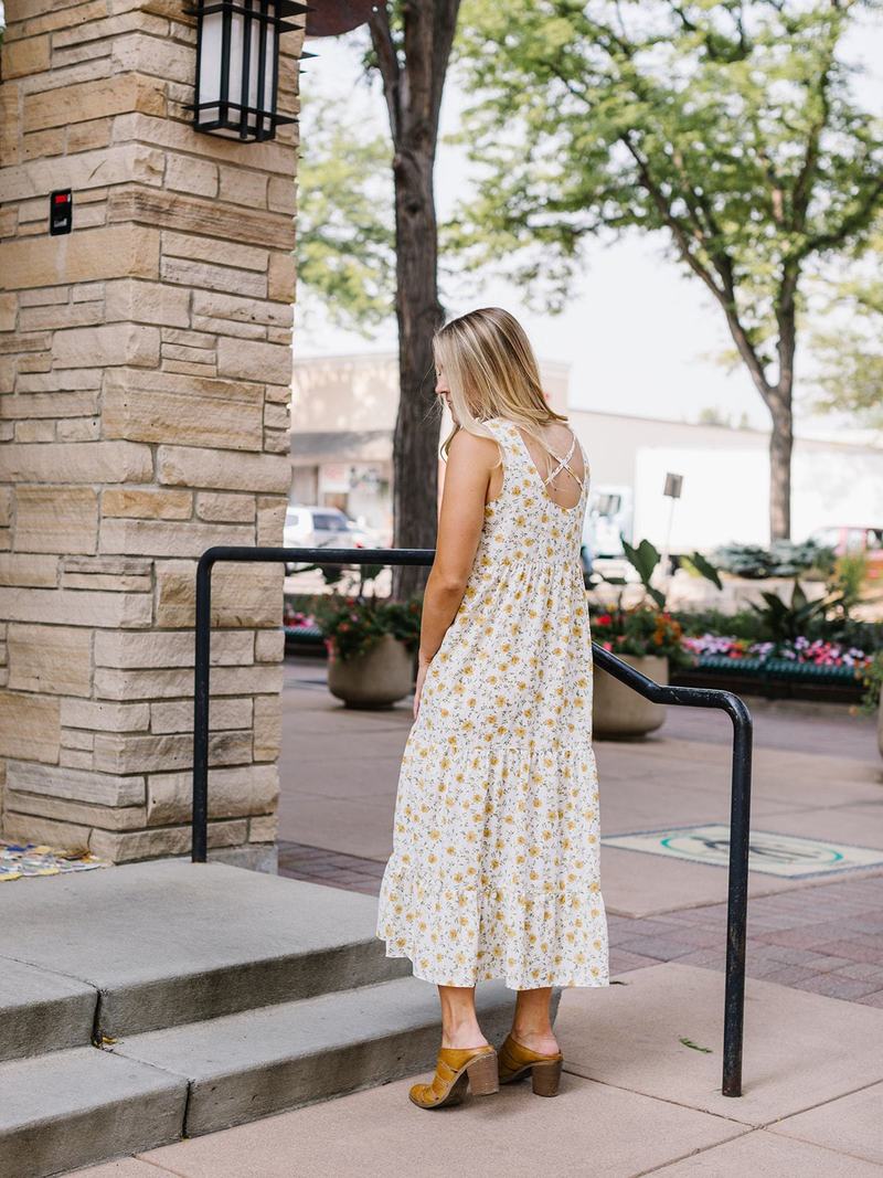 Hayden LA Crossback Floral Dress - Yellow