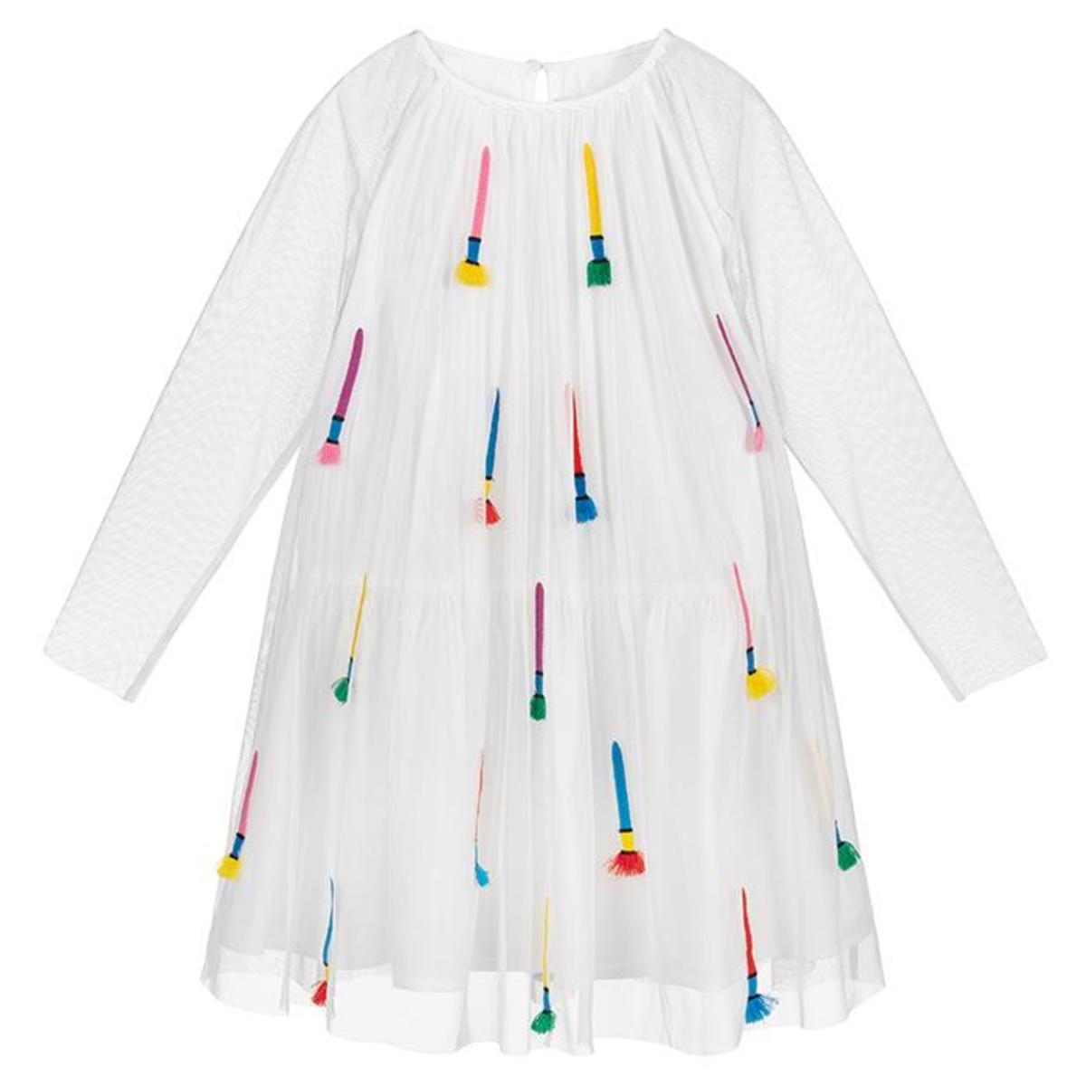 STELLA McCARTNEY ペイズリー柄 シルク オーバーオール ドレス Women ペールブルー クリスタル ストラス シルク マキシ ドレス