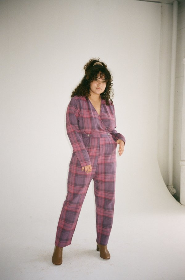 SELVA / NEGRA bravado jumpsuit - magenta plaid