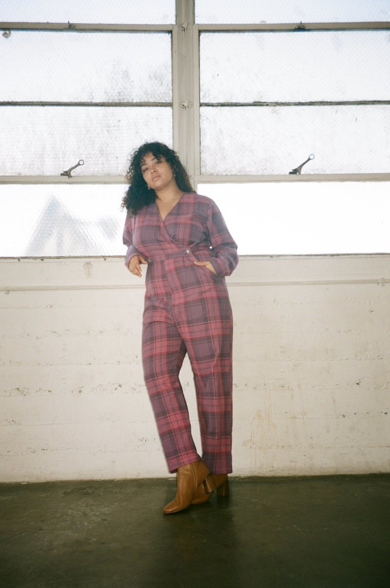 SELVA / NEGRA bravado jumpsuit - magenta plaid