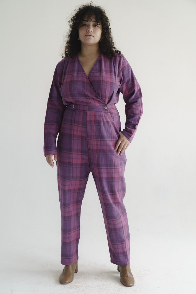 SELVA / NEGRA bravado jumpsuit - magenta plaid