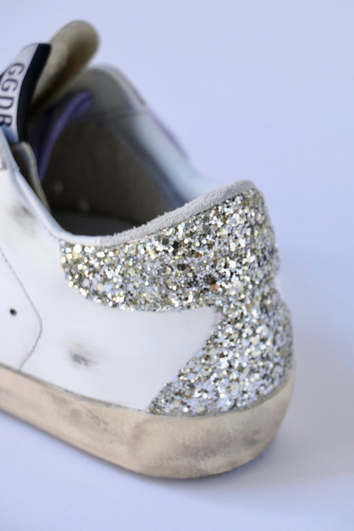 Golden Goose Super Star Sneakers - Silver Glitter Heel - Image 2 of 5