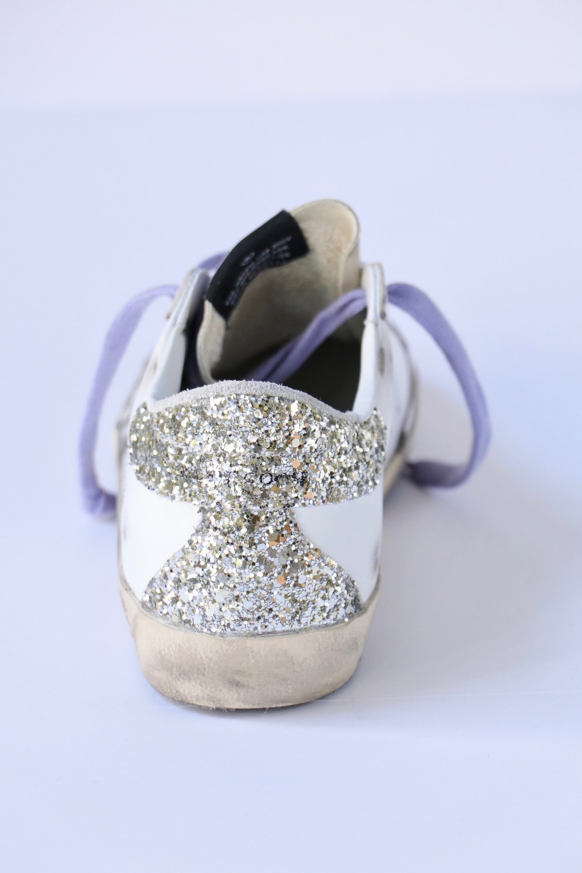 Golden Goose Super Star Sneakers - Silver Glitter Heel - Image 4 of 5