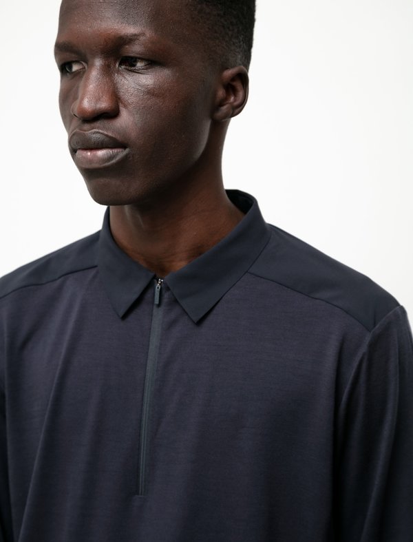 Veilance Mens Frame LS Polo - Deep Navy | Garmentory