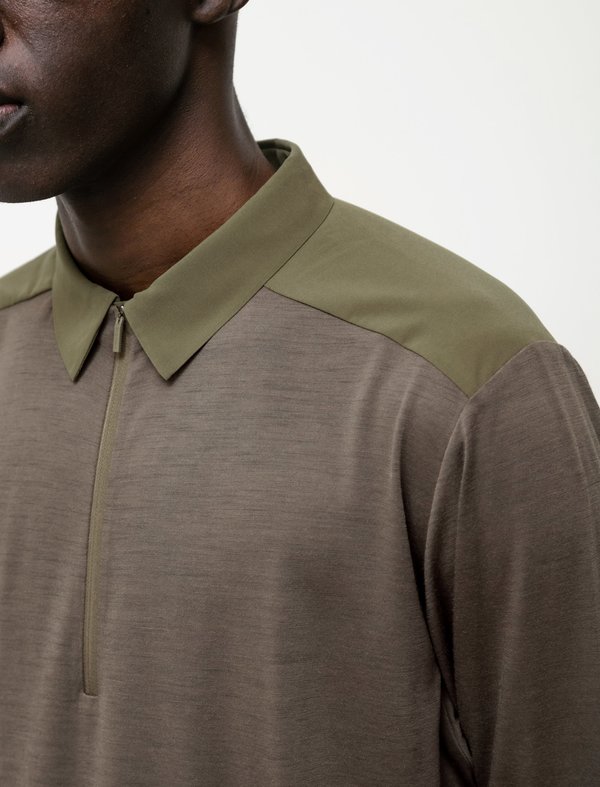 Veilance Frame LS Polo - Olive | Garmentory