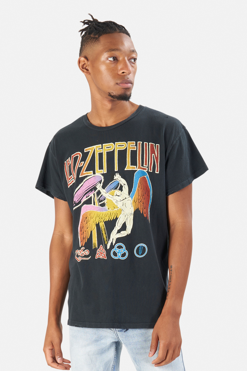MadeWorn Rock Led Zeppelin Dancing Days T-Shirt - Coal Pigment 