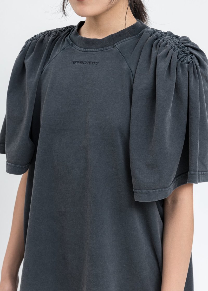 Y/project Ruched Shoulder T-Shirt - Black | Garmentory