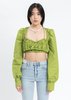 Danielle Guizio Ruched Tunnel Scoop Top - Green - Thumbnail 1
