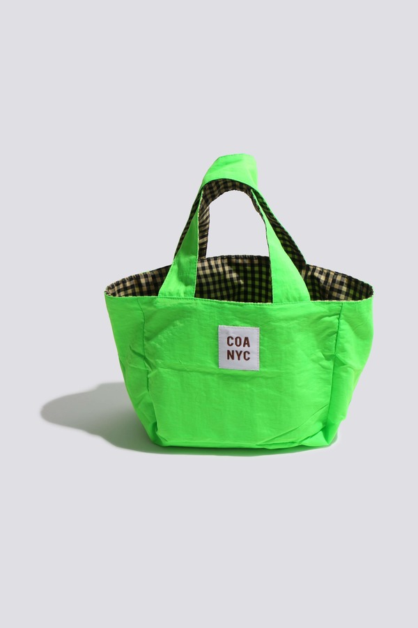 Coming of Age Gingham Reversible Mini Tote - Green Coming of Age Gingham Reversible Mini Tote - Green