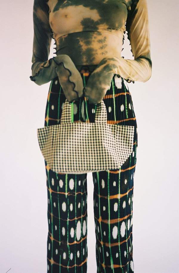 Coming of Age Gingham Reversible Mini Tote - Green Coming of Age Gingham Reversible Mini Tote - Green