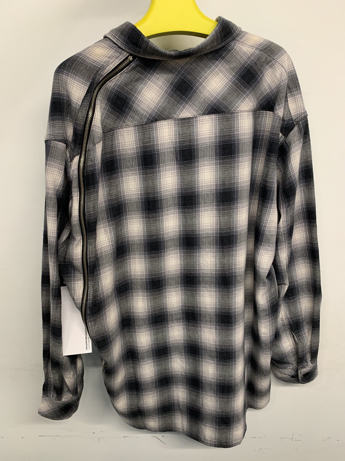 TAKAHIROMIYASHITA The Soloist. Flannel Side Back Zip Not Work Shirt - Black Ombre Plaid - Image 6 of 6