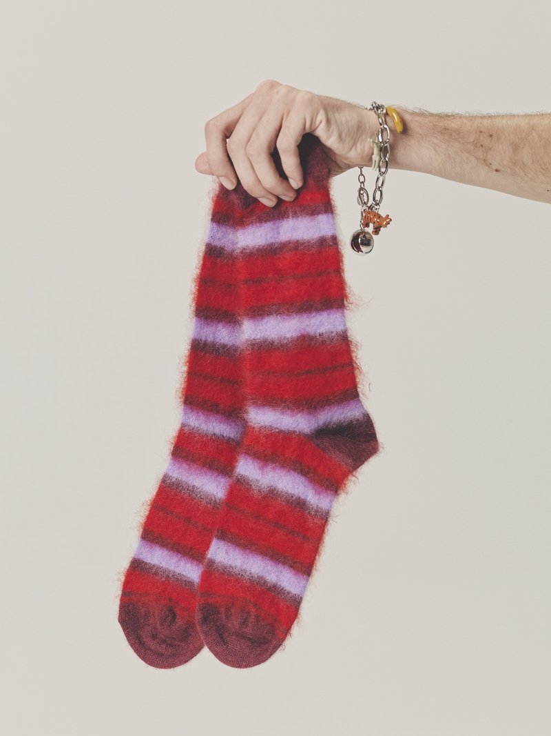 【送料&関税込】Marni Striped Socks Light blue striped cotton socks | Marni