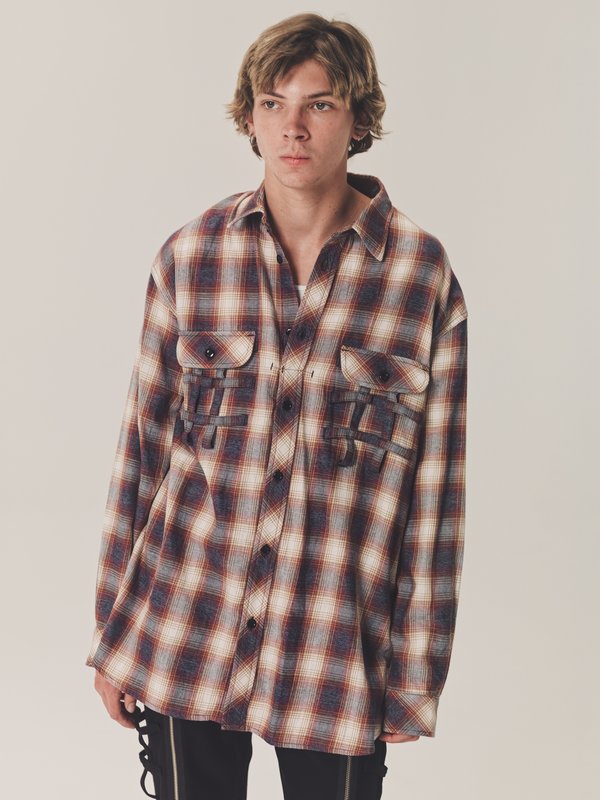 【MELANGE OMBRE PLAID NEL SHIRT】size 0 MELANGE OMBRE PLAID NEL SHIRT - Size 0