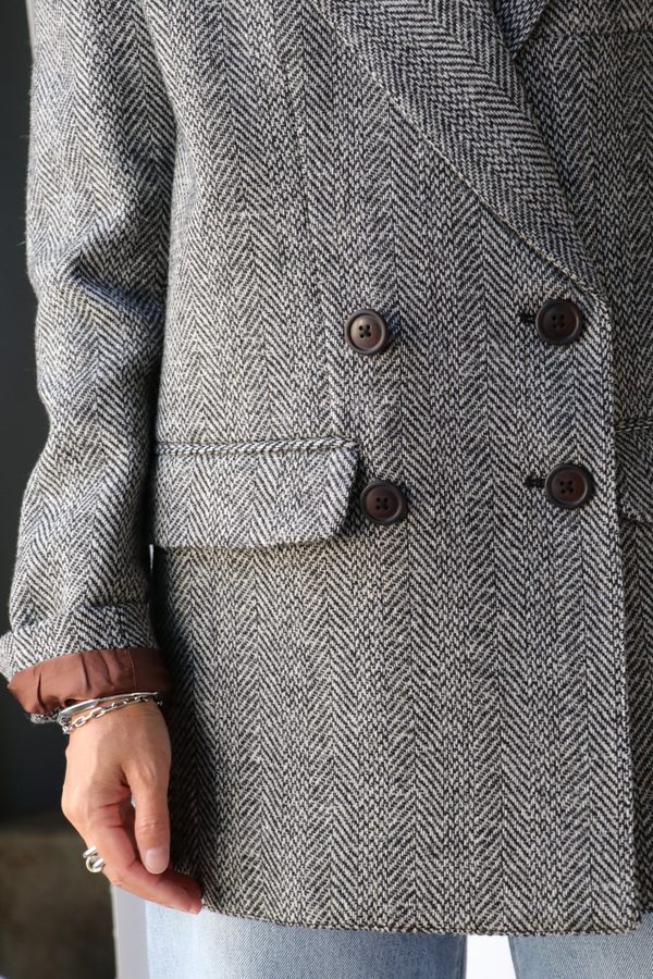 oversized herringbone blazer