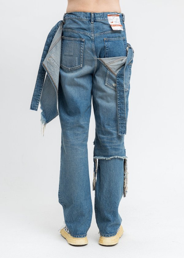 Mihara Yasuhiro Broken Layered Denim Pants - Indigo | Garmentory