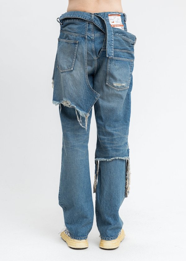 Mihara Yasuhiro Broken Layered Denim Pants - Indigo | Garmentory