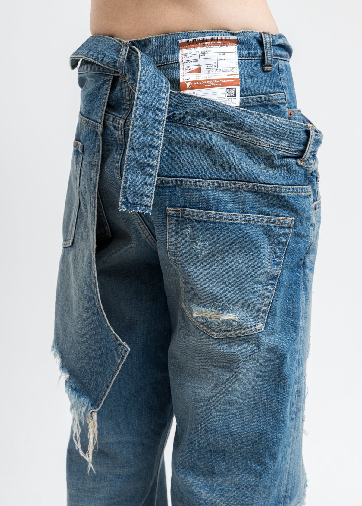 Mihara Yasuhiro Broken Layered Denim Pants - Indigo | Garmentory