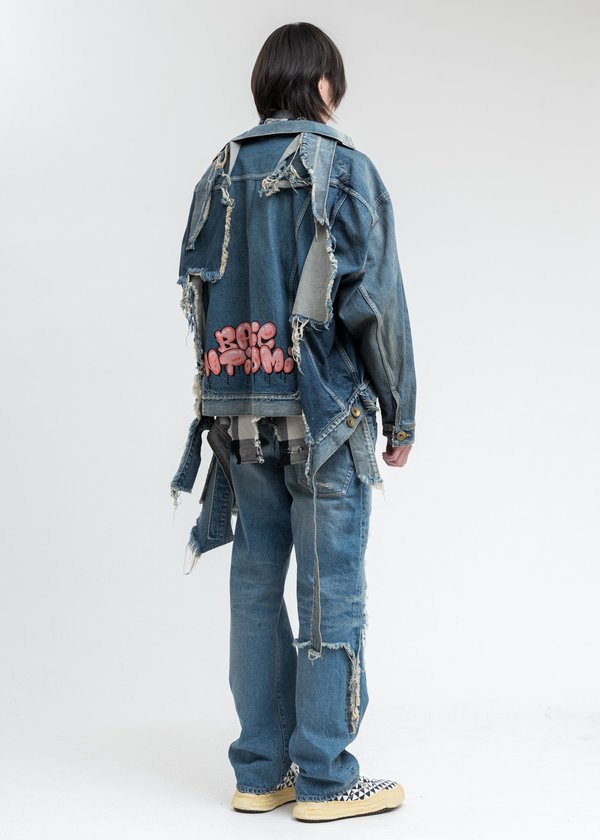 Mihara Yasuhiro Broken Layered Denim Pants - Indigo | Garmentory