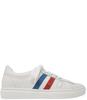 Fashion Moda White Leather Three Stripe Sneaker - White - Thumbnail 1