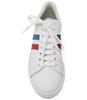 Fashion Moda White Leather Three Stripe Sneaker - White - Thumbnail 4