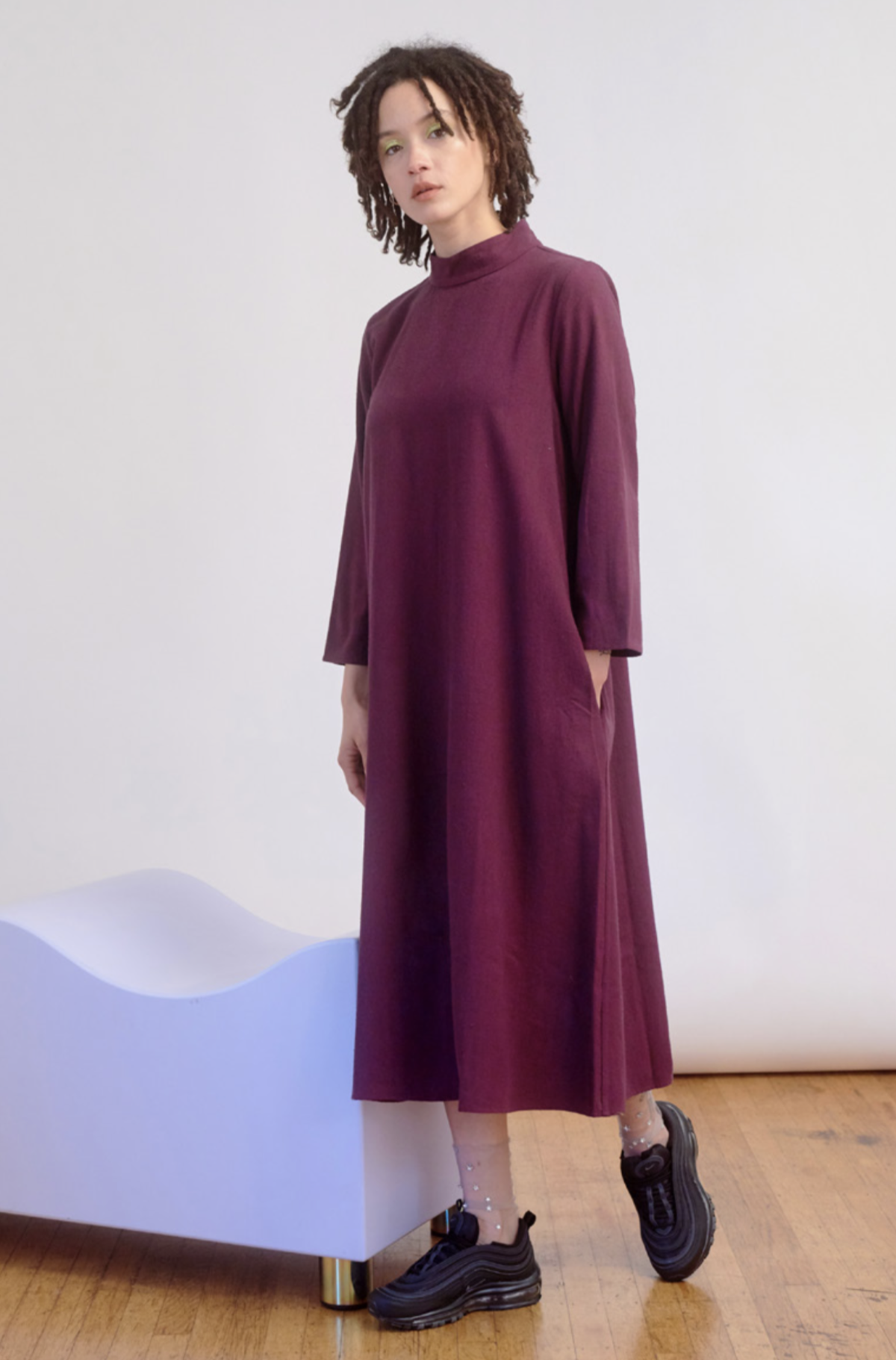 ali golden mock neck dress Ali Golden MOCK NECK DRESS - PLUM