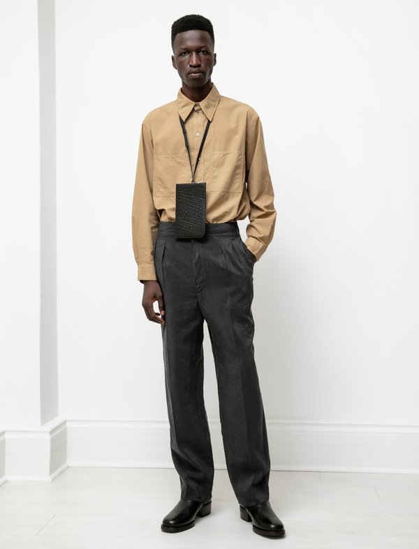 Lemaire 2 Pleats Pants - Dry Silk Coal | Garmentory