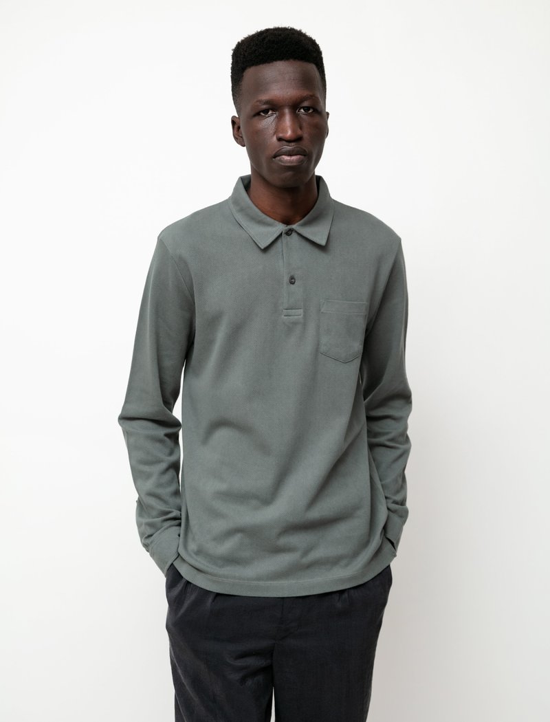 【SUNSEA】 Small-Polo 22ss nlufjgrnprplstripepolo_2168_1_