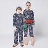 Kids Bobo Choses Scratch Print Fleece Jumpsuit - Navy Blue - Thumbnail 1