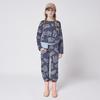 Kids Bobo Choses Scratch Print Fleece Jumpsuit - Navy Blue - Thumbnail 3