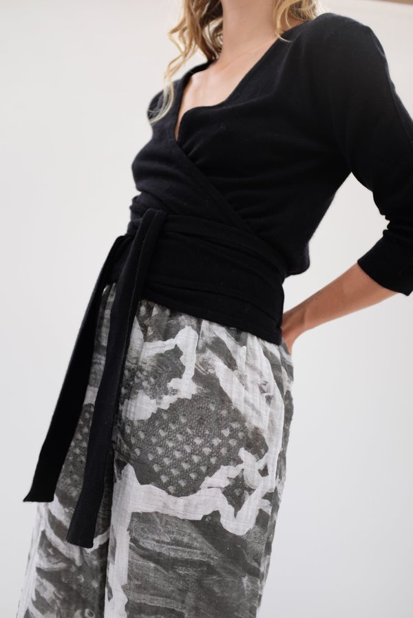 cashmere ballet wrap top