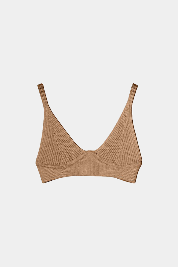 Jonathan Simkhai Aeries Knit Bra Camel Garmentory