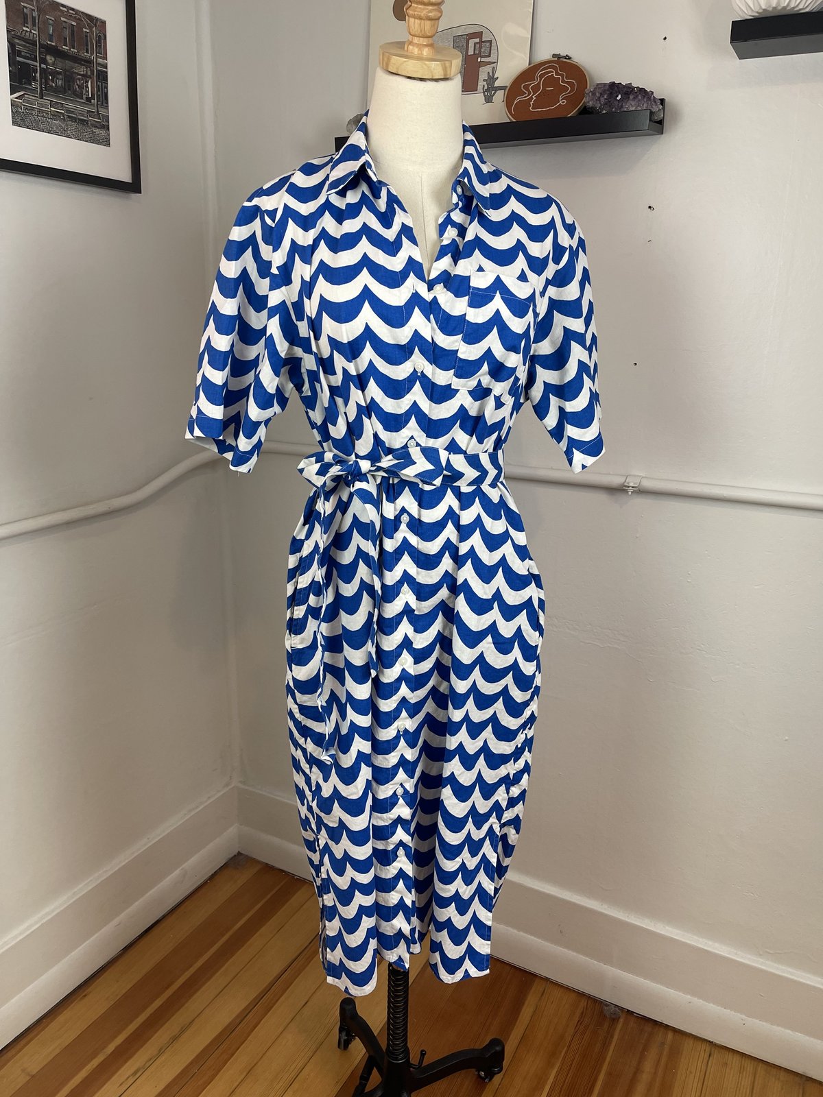blue dress uniqlo Revival Marimekko x Wave Pale Blue Coast Short Sale: 2024 Black Friday Full Price Size:6-12 Months Long length with a