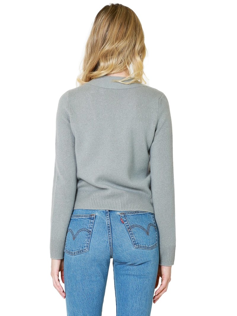 Vince Cashmere Shrunken Button Cardigan Sea Stone Garmentory