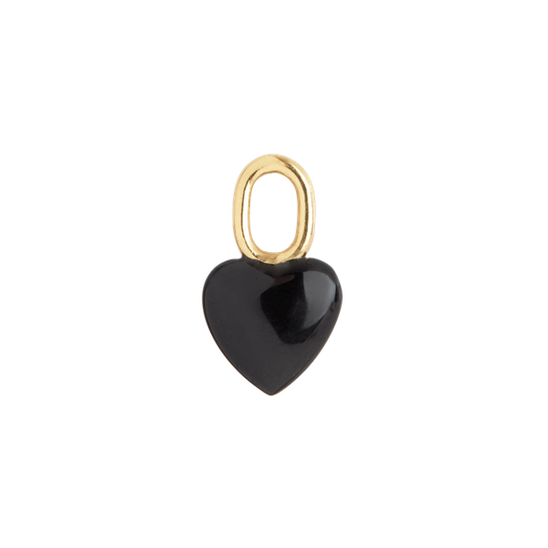 Maria Black Onyx Heart Charm - Gold | Garmentory